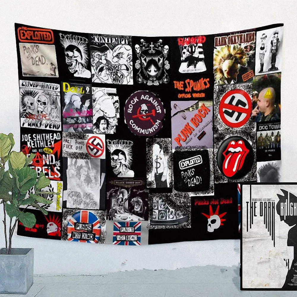 

Retro Band LOGO Flag Banner Hip hop\Jazz\Reggae\Rock\Heavy metal Music Poster Tapestry Hanging Painting Background Decor Cloth