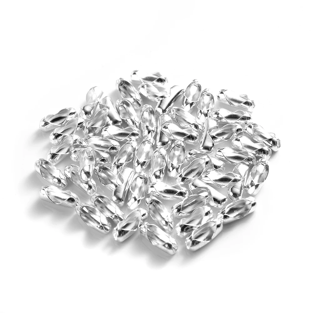 200 шт. Соединительная застежка фитинг 4x8 мм обжимные Концевики для шариковой цепи