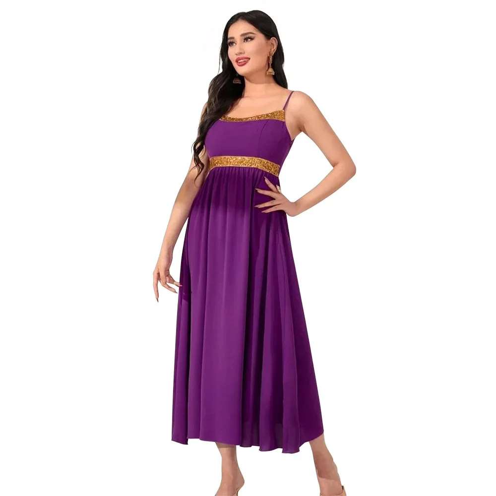 Новые блестящие женские платья лоскутное мусульманское платье повседневные