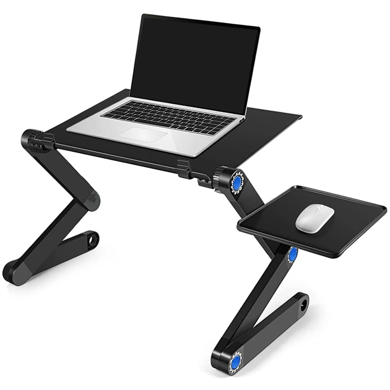 Adjustable Laptop Stand, Laptop Table for Bed,Portable Lap Desk Foldable Table Workstation Notebook Riser with Mouse Pad