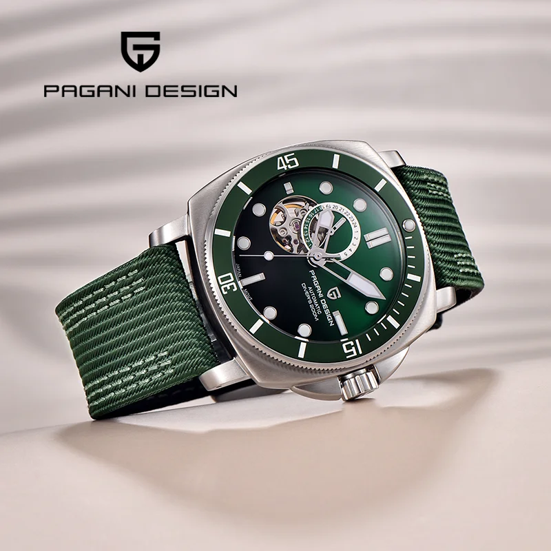 

Часы PAGANI DESIGN NH35 мужские из нержавеющей стали, классические спортивные механические наручные часы с черным сапфировым стеклом, Водонепроницаемость 200 м, в деловом стиле