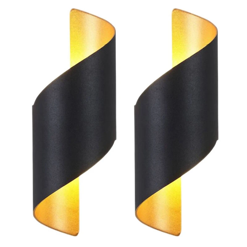 

2X LED Lighting Metal Spiral Wall Night Lights Apply For Bedroom Corridor Stairs Bedside Living Room Decorative Lamp