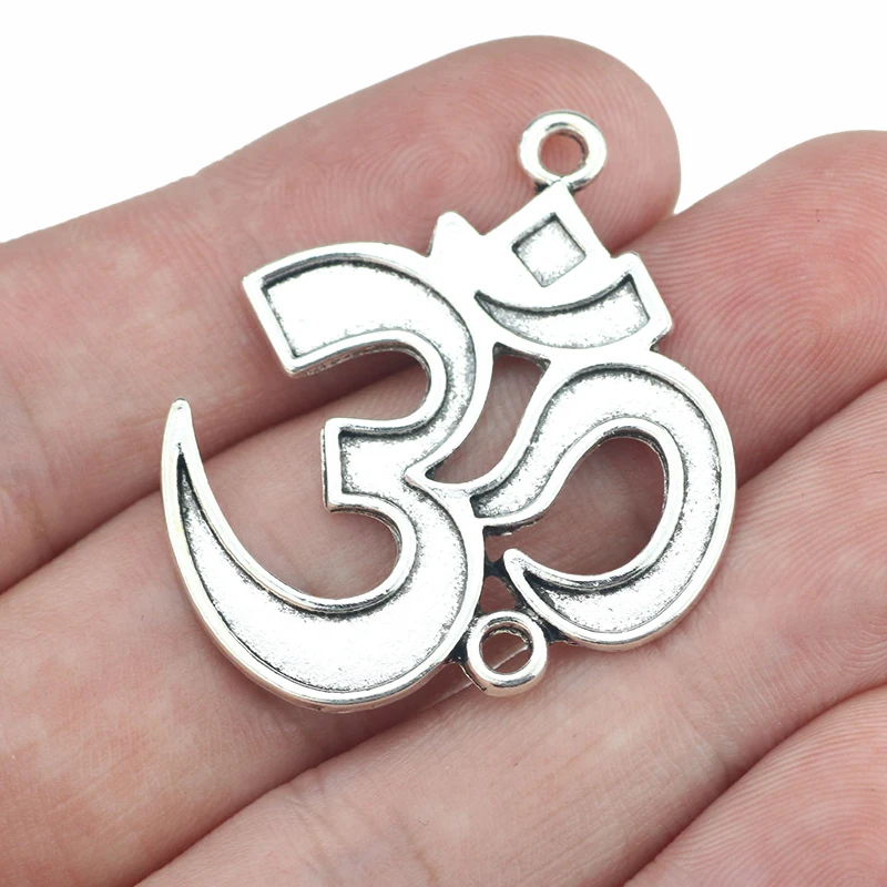 

4Piece 32*37mm Antique Silver Color Yoga OM Charm DIY Handmade Craft Pendant Vintage Alloy Jewelry Finding