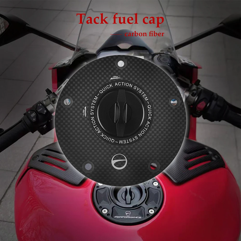 

Carbon Fiber Motorcycle Keyless Quick Release Tank Fuel Gas Fuel Caps Cover for KAWASAKI NINJA ZX6R ZX10R ZX12R ZX14R