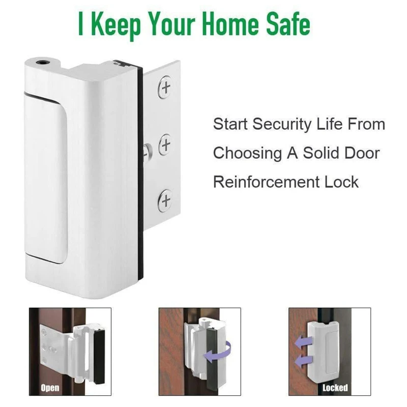 

Aluminum Alloy Security Door Reinforcement Lock for Inward Swinging Door