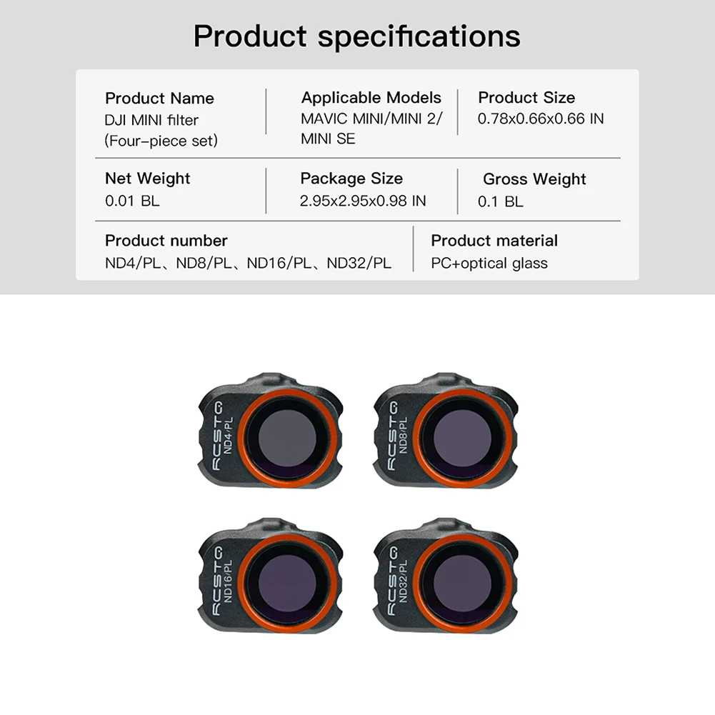 Фильтр для объектива камеры DJI Mini 2 Оптическое стекло Mavic MINI 1/2/SE фотообъектив UV ND CPL
