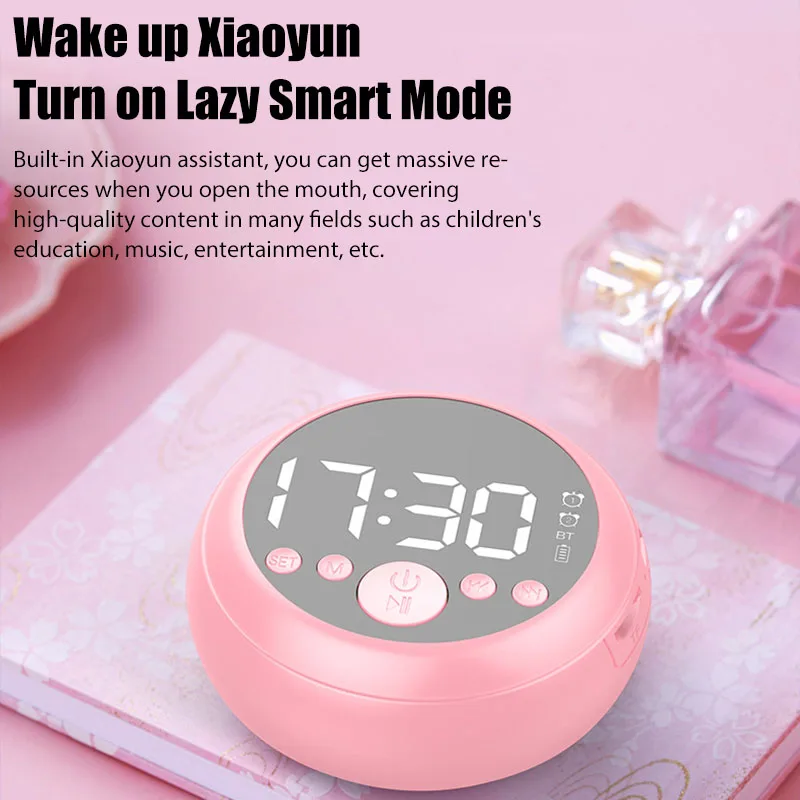 

Bluetooth Speaker LED Mirror Display Alarm Clock Wireless Speakers TF Card HiFi Stereo Smart AI FM Radio Waterproof Sound Box