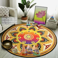 boho mandala round rug yoga meditation mat reiki buddhist mantra symbol area carpet singing bowl healing altar tarot table pads