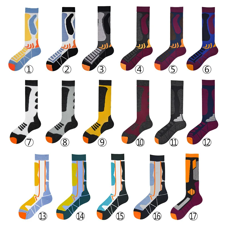 Wool Ski Socks Outdoor Sports Ski Socks Long Knee High Hiking Warm Breathable Quick-drying Socks for Skiing Outdoor Cycling