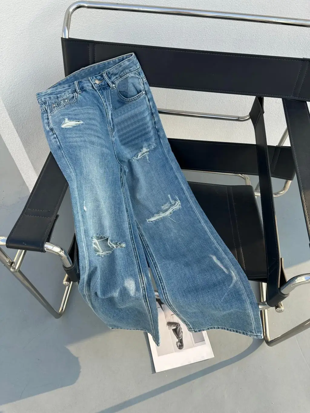 Jeans Broken Hole Design Fashionable Elegant Slim Fit Slimming Casual All-Match 2023 summer women's new hot