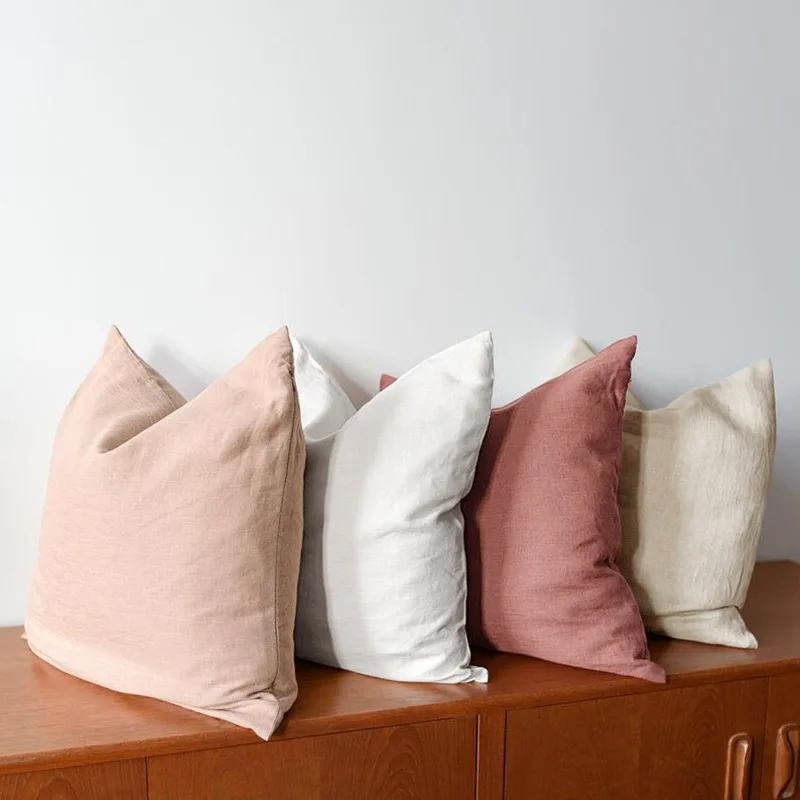 Декоративные льняные наволочки для диванных подушек мягкая декоративная