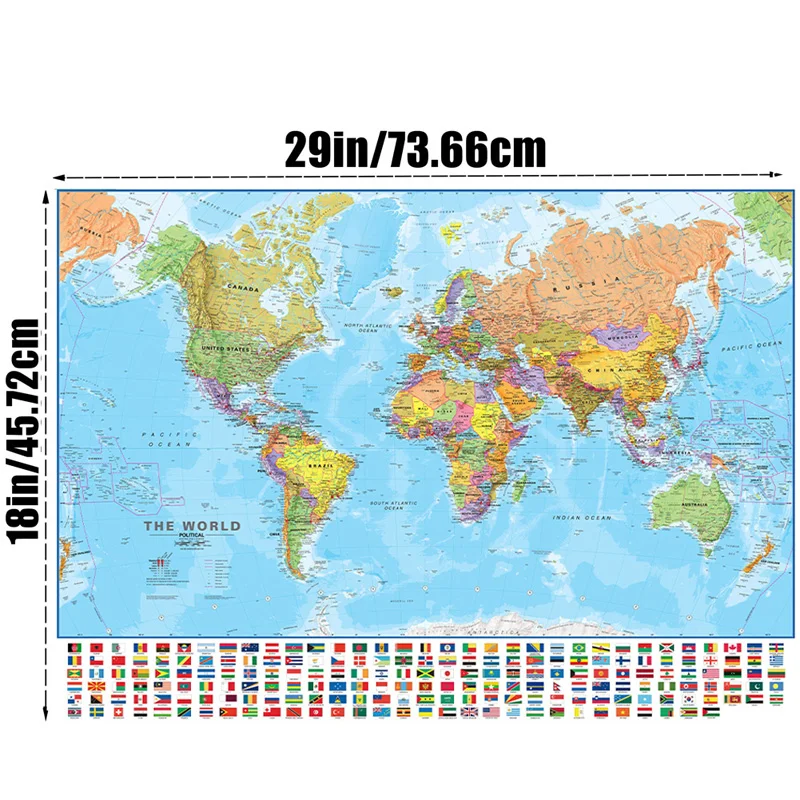 

Декоративная карта мира на холсте 36x24 дюйма