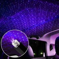 romantic led car roof star night light projector galaxy lamp usb decorative lamp adjustable car interior decor light accessories