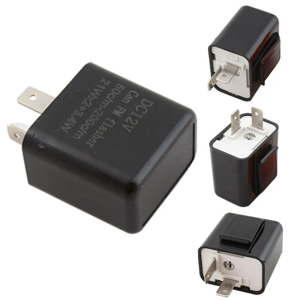 

Replace Tool Part Flasher Relay Motorcycle Waterproof 12V 2Pin Accessory Adjustable Black Indicator Part Speed