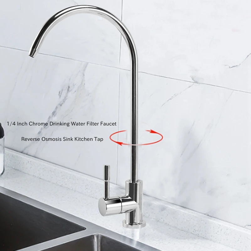 1/4-дюймовый хромированный фильтр для питьевой воды смеситель раковины обратного