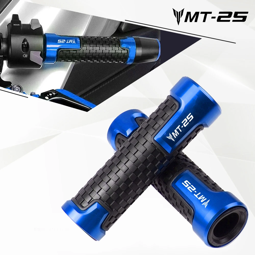 

7/8"22mm MT25 Aluminum Motorcycle Rubber Handlebar Grips Handle bar For YAMAHA MT25 MT-25 MT 25 2005 2006 Hand Grip Accessories
