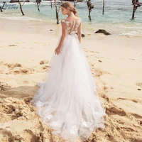 Cap Sleeve Applique Beach Wedding Dresses Mermaid Lace Bridal Gowns with Detachable DressTulle vestido noiva boho Custom Made