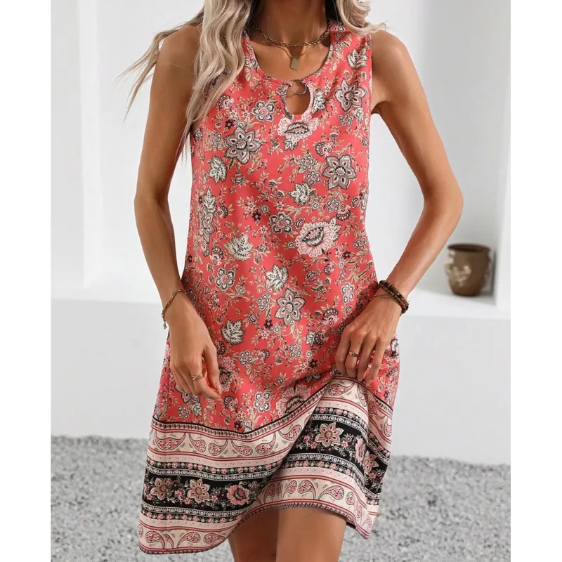 Модное женское платье миди 2024 новинка лета 2023 элегантное трапециевидной формы