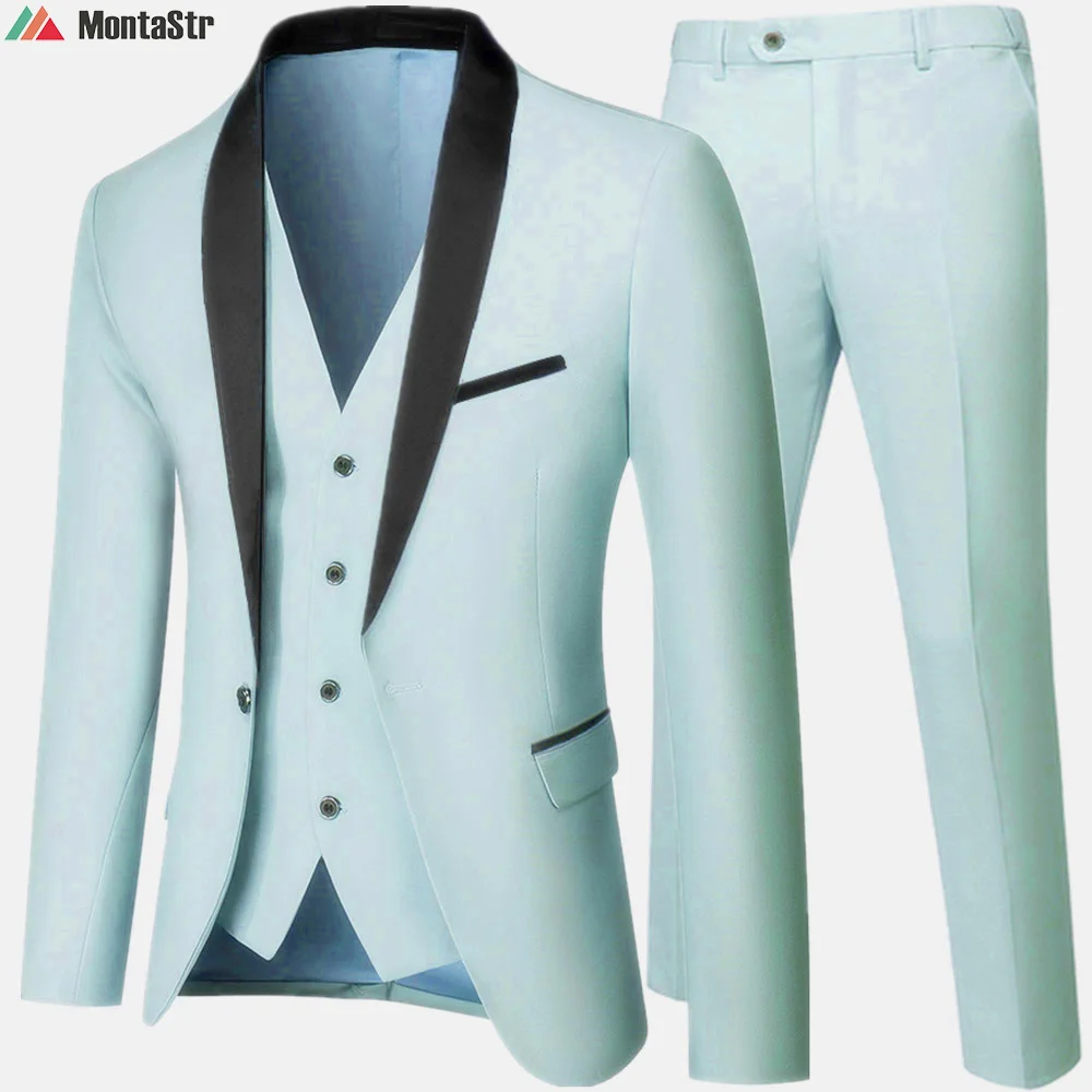 

Костюм мужской из блейзера и жилета, пиджак и брюки, приталенный силуэт, для свадьбы и вечеринки, большие размеры 5XL 6XL, черный, осень