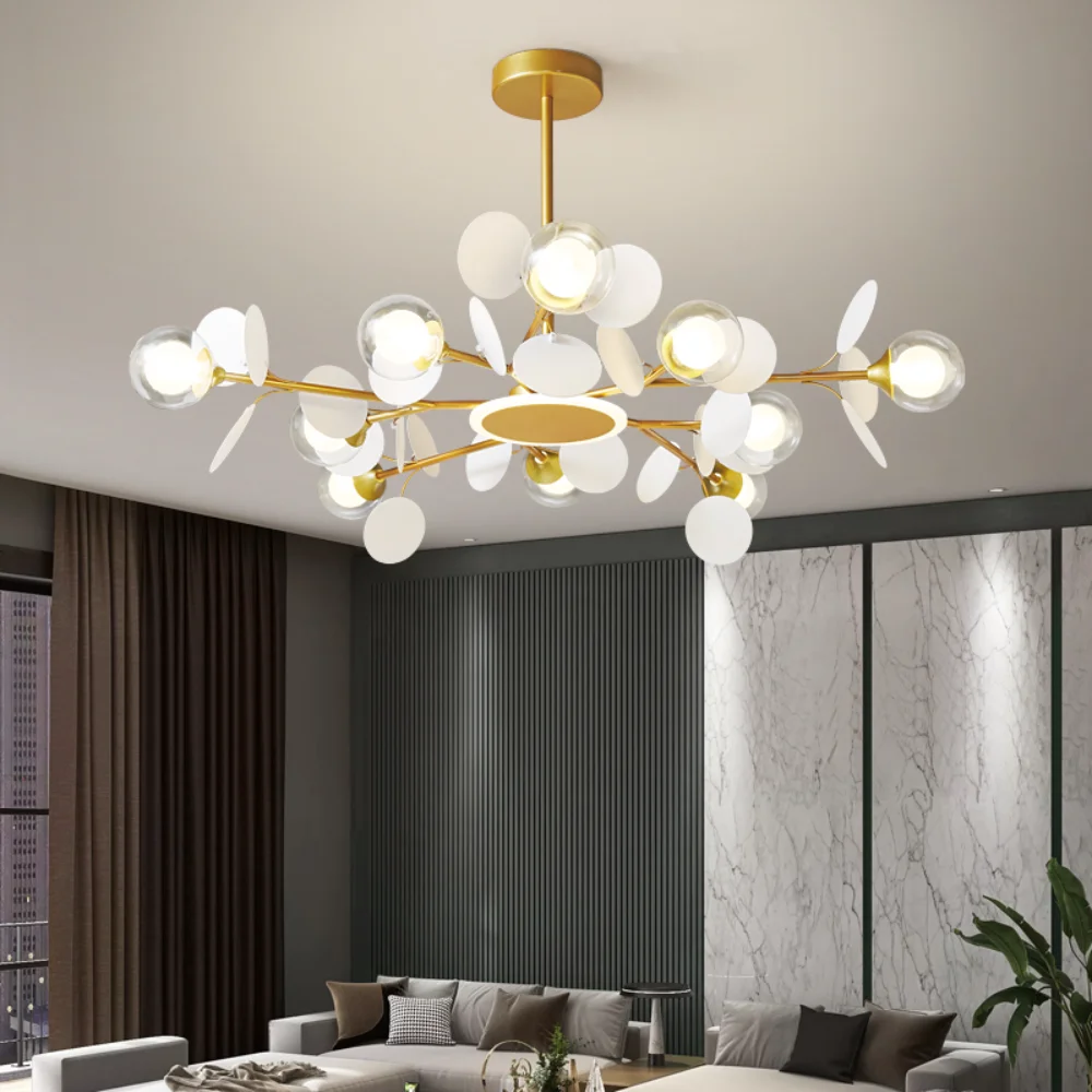 

Modern minimalist living room Pendant Light Branch Pendant Lamp Glass Acrylic shade Creative Design For bedroom dining room lamp