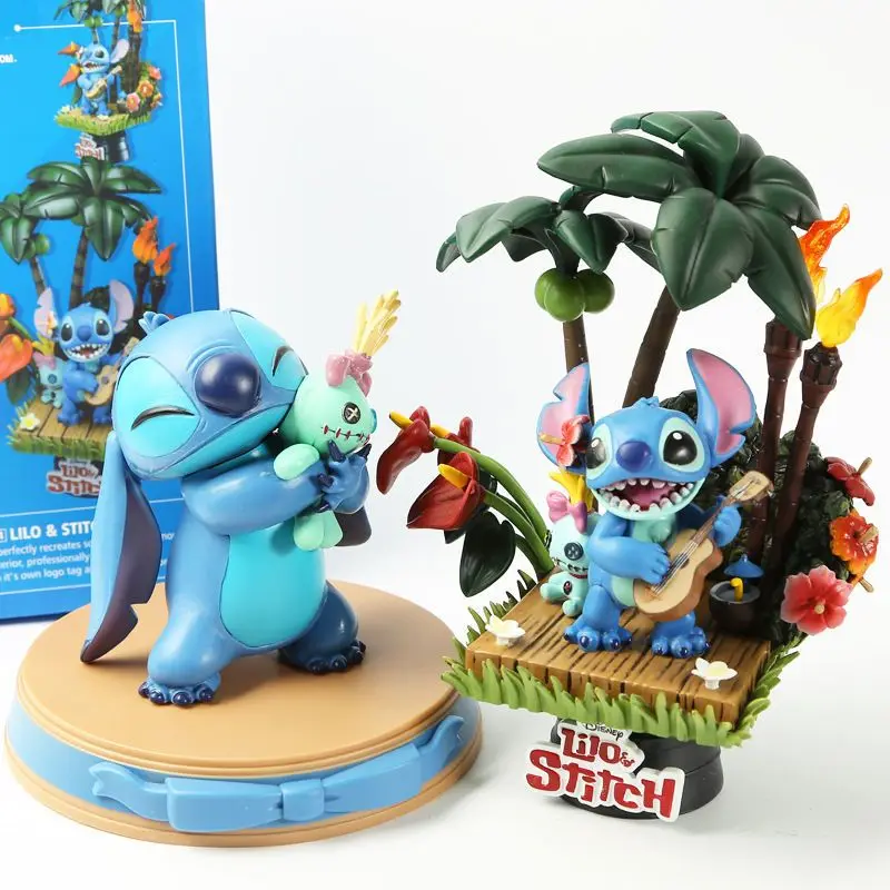 

Disney Stitch Little Gold Anime Cartoon Handmade Model Toy Box Top Car Decoration Doll Toy Figures Children's Birthday Gift