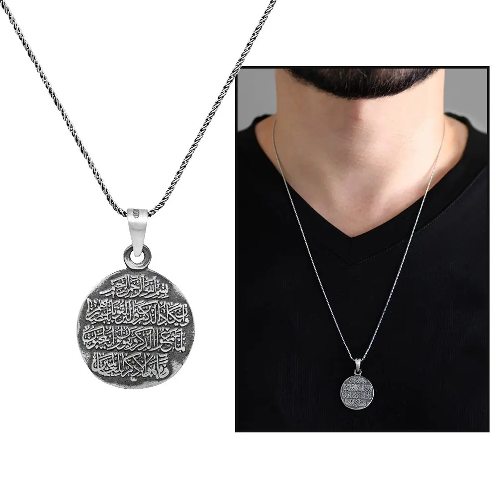 

Nipora With Evil Eye Verse Written 925 Sterling Silver Cevsen Necklace