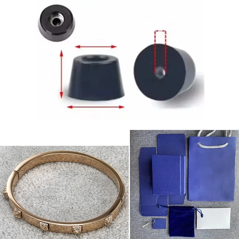 Черный резиновый напольный протектор педали белый браслет розовое золото