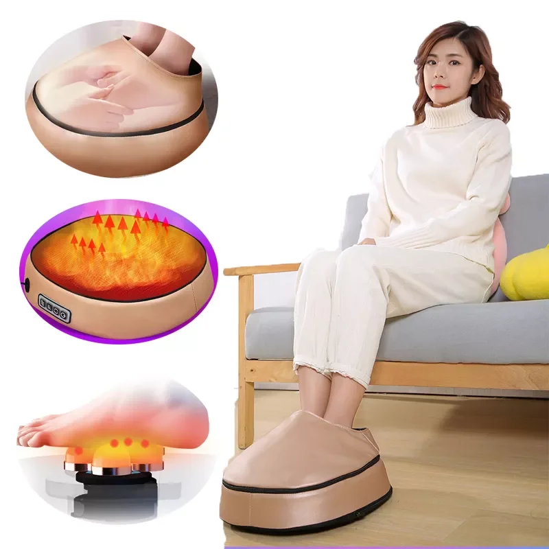 

Electric Kneading Foot Massager Leather Infrared Heating Shiatsu Knead Roller Air Compression Foot Massager Health Care Machine