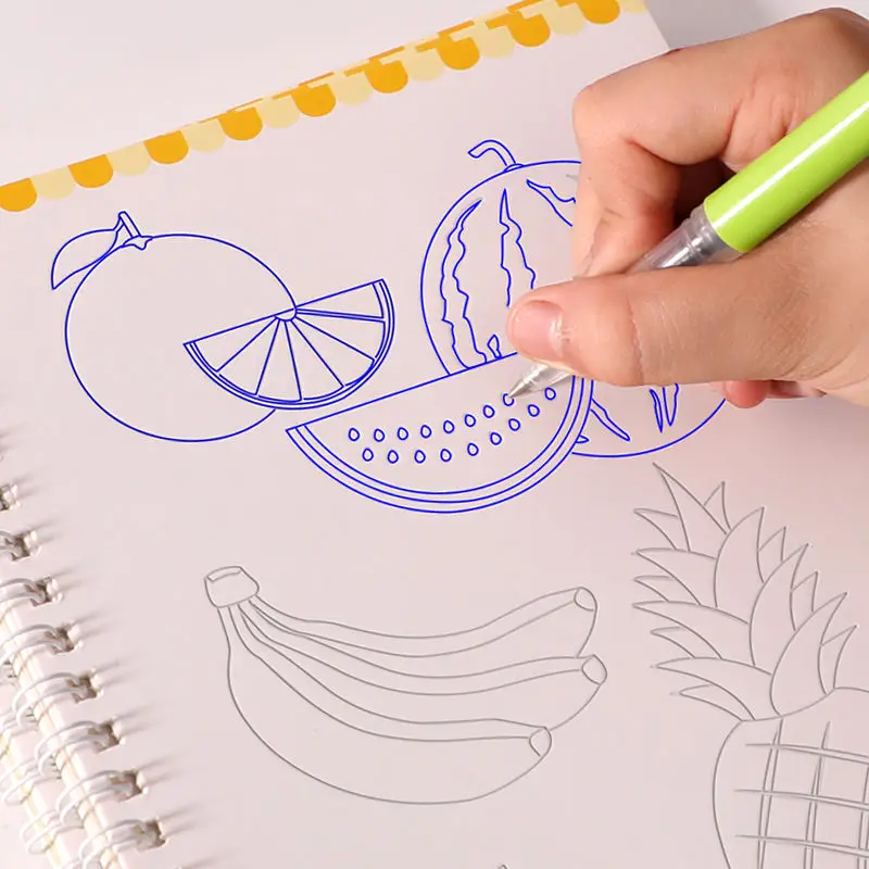 

Large-size Reusable Pen Training Children's Fruit Vegetable Copybook Hand-painted Car Painting Practice Magic Pens Calligraphys