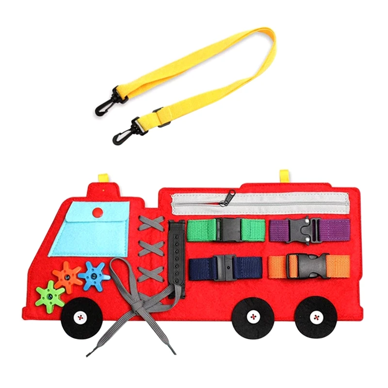 

-Fire Truck Busy Board Toys Activity Board Educational Learning Toys Kids Sensory Basic Skills Practice Toys