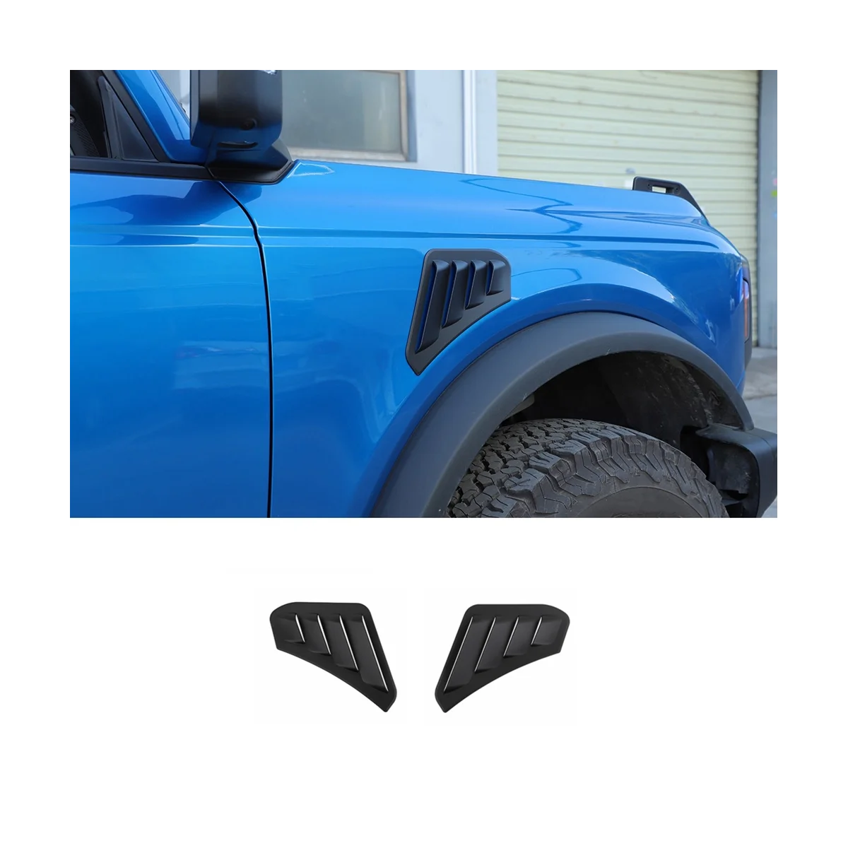 

Car Body Wheel Brow Side Fender Grills Decoration Cover for Ford Bronco 2021 2022 2023 Exterior Accessories
