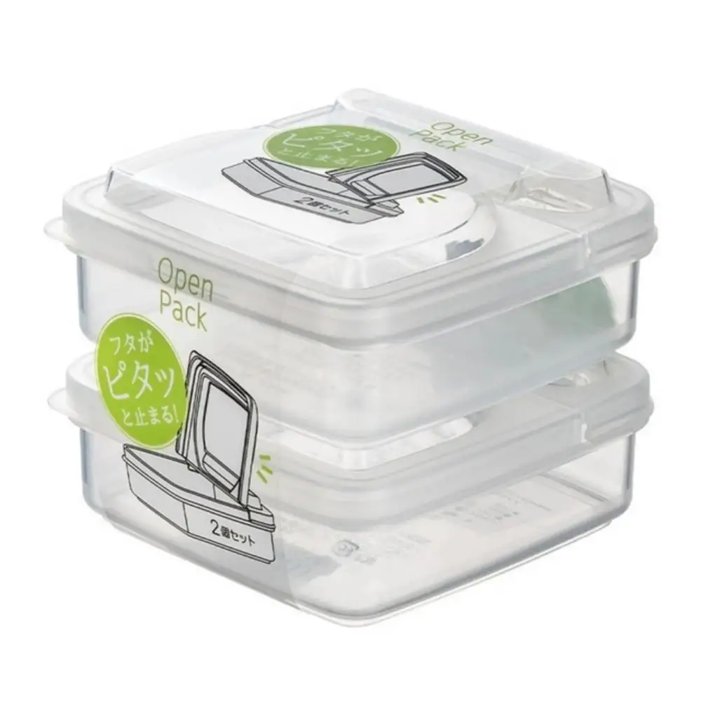 

Transparent Fresh-keeping Boxes Plastic 250ml Sealed Box Fresh-keeping Case 2pcs/set Butter Cheese Storage Box Food Storage Box