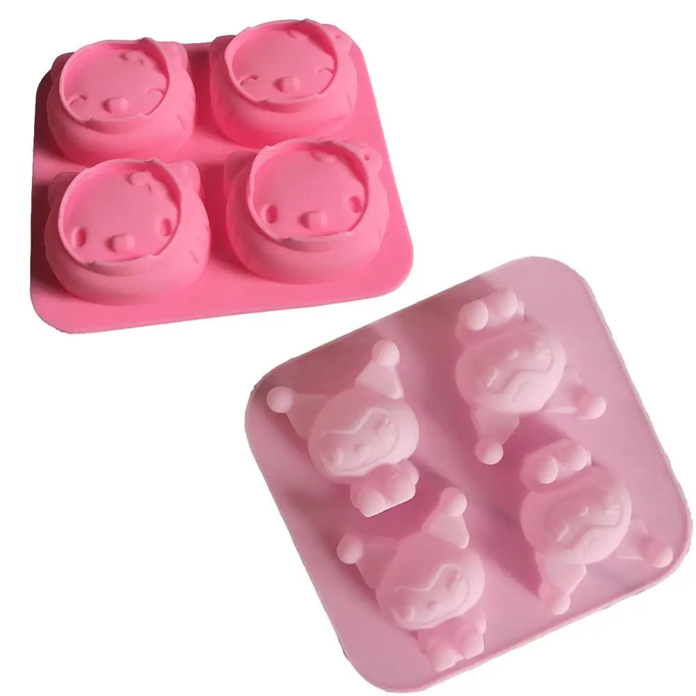 

Аниме Kawaii Kuromi Hello Kt силикон 4 даже трехмерная кошка Сделай Сам форма для торта Форма для шоколада коробка для льда сахара форма подарок