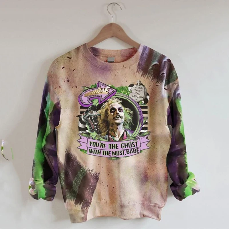 

Tie Dye Oversized Sweatshirt for Women Letter Print Vintage Hoodies Harajuku O Neck Long Sleeve Pullover Fashion Aesthetic Tops