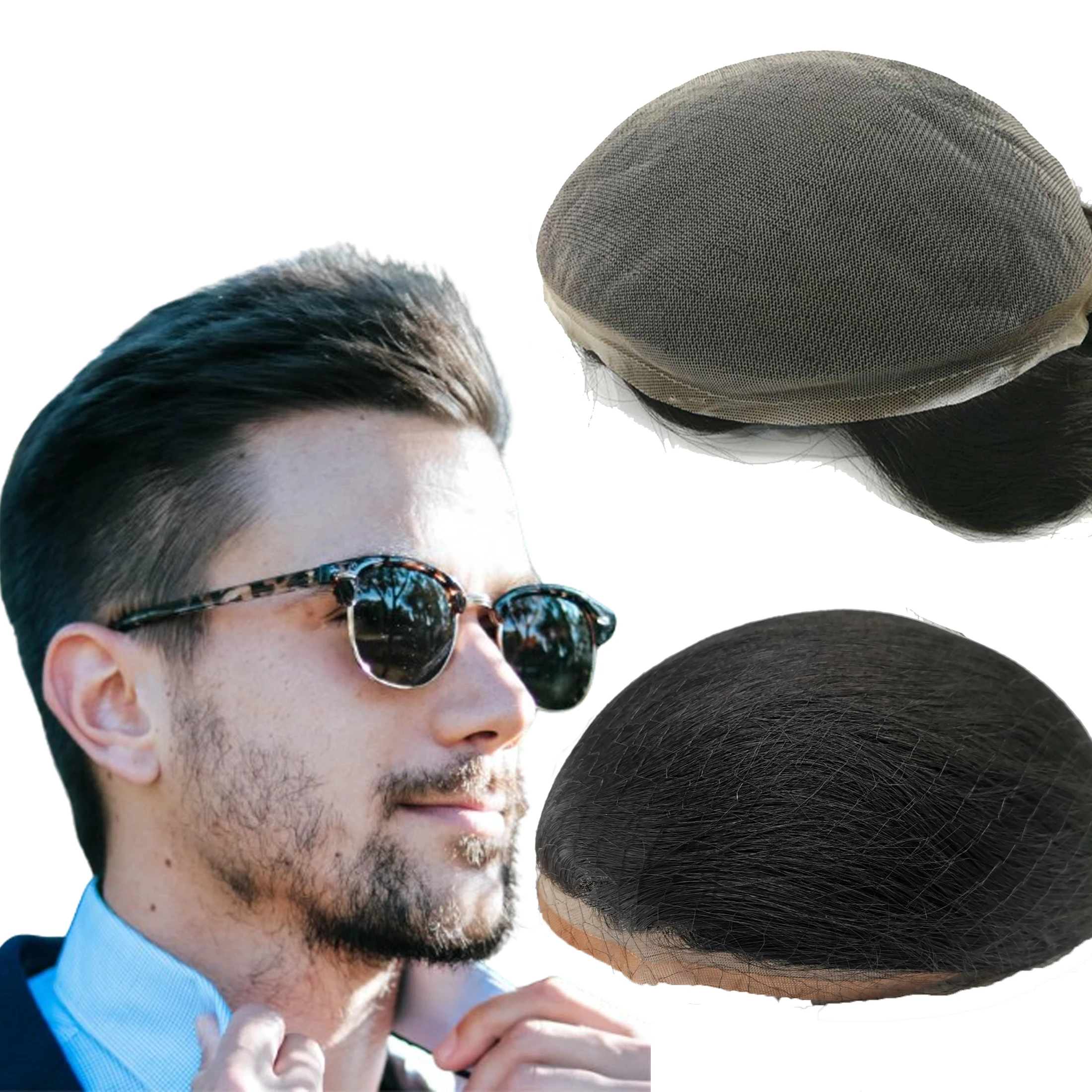 YANAHAIR мужской Parik 8x10 шт. европейская замена человеческих волос 100% натуральный