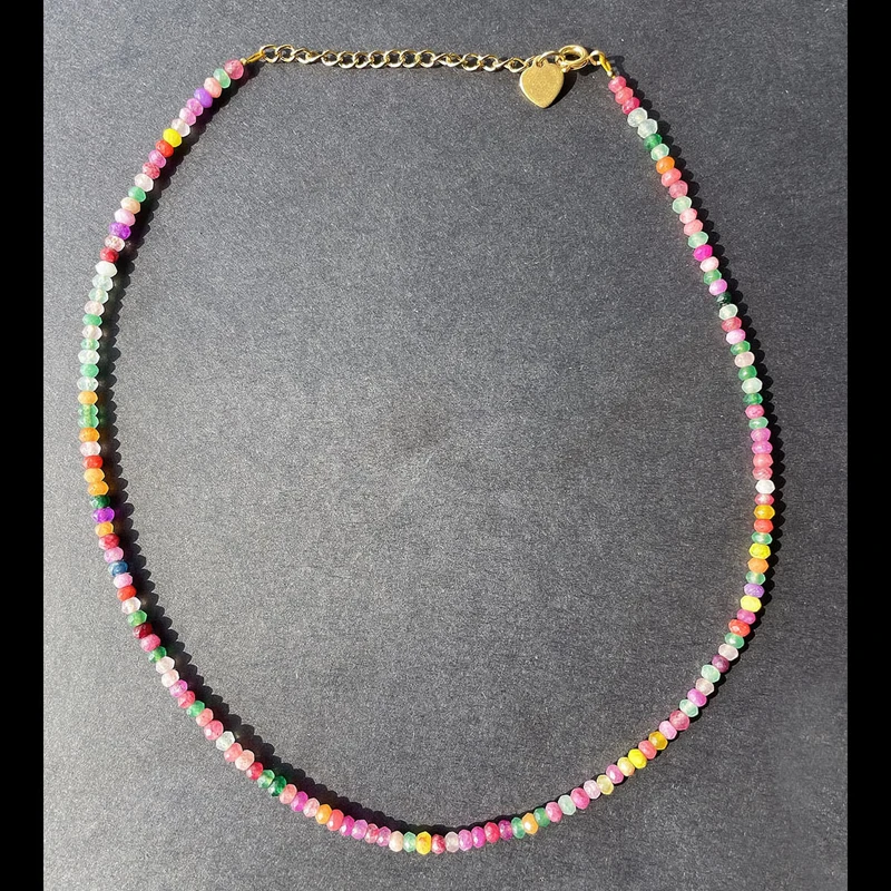 

Простое красочное короткое ожерелье из хрустальных бусин для женщин, чокер из натурального хрустального камня, ожерелья, бижутерия для жен...