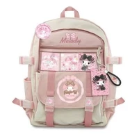 kawaii sanrio backpack cute anime school bag cinnamoroll kuromi shoulders bags my melody large capacity and multiple pockets bag