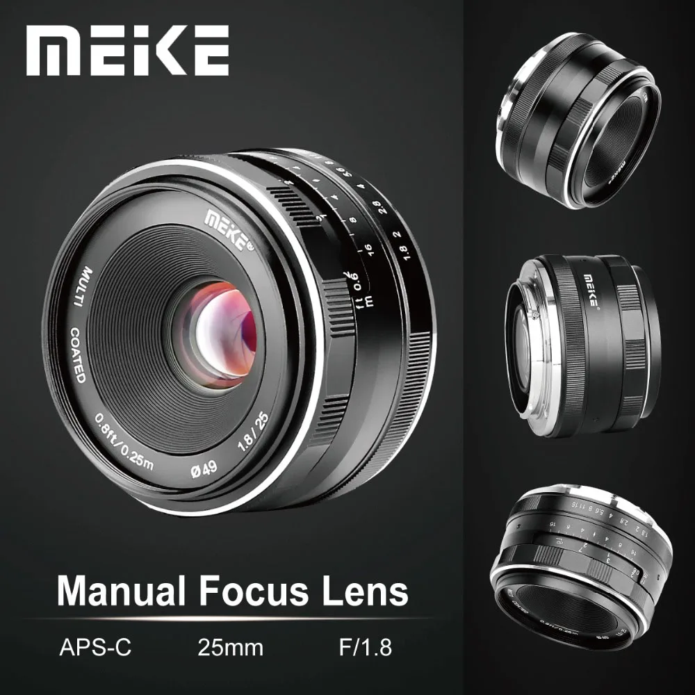 

Meike 25mm F/1.8 Wide Angle Lens APS-C Manual For Nikon 1 J1 J2 J3 J4 J5 V1 V2 V3 V4 Mirrorless Cameras