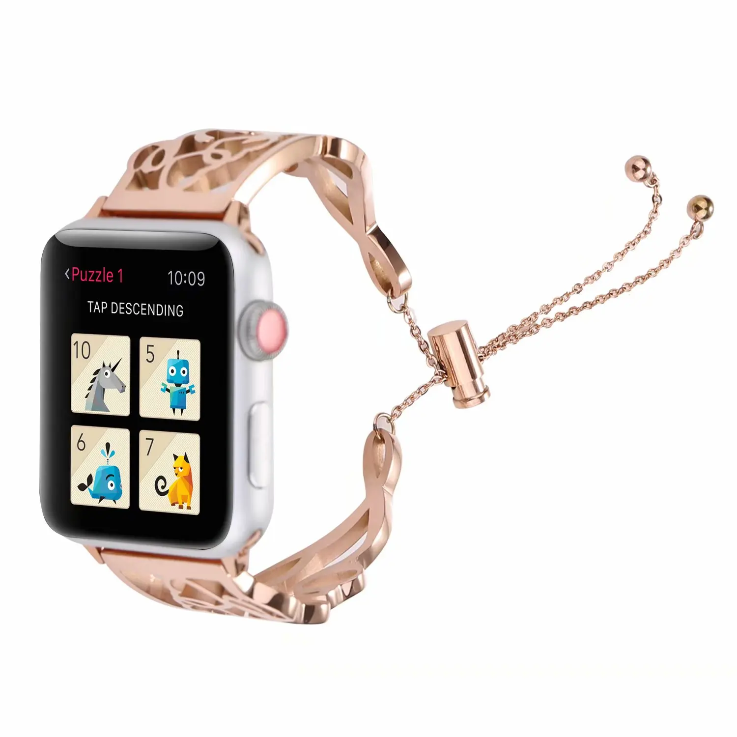 Strap for Apple Watch bracelet Love hollowed out Stainless Steel band for 49mm45mm44mm42mm41mm40mm38mm steel strap for Iwatch