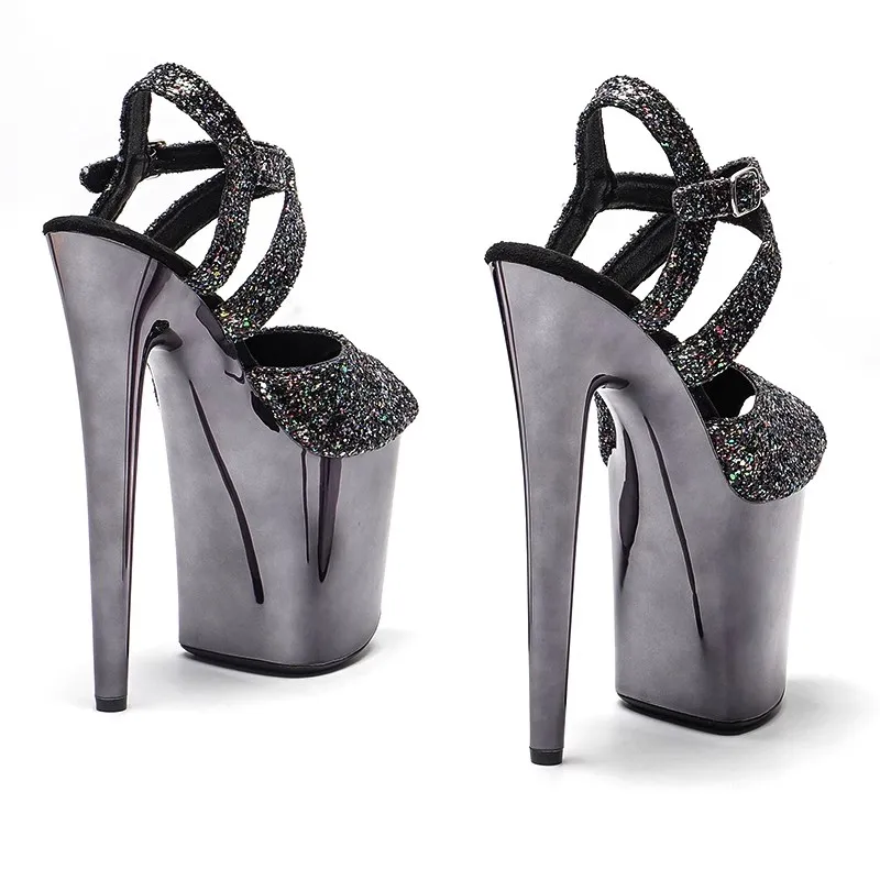 Женские новые блестящие верхи 20 см/8 дюймов пикантные экзотические сандалии на