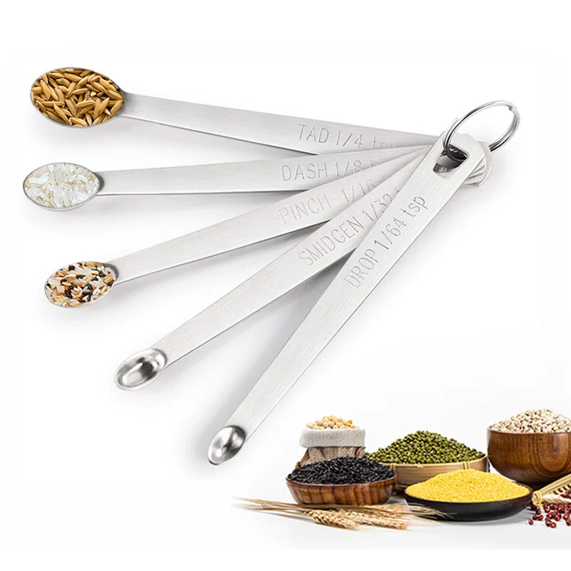 

5 шт./компл., маленькая мерная ложка из нержавеющей стали