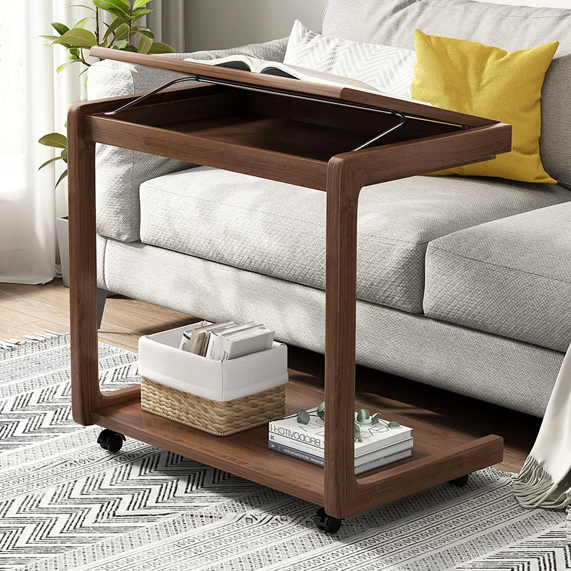 

Solid Wood Sofa Side Table Living Room Removable C-type Auxiliary Tables Bedside Mini Coffee Table Laptop Table