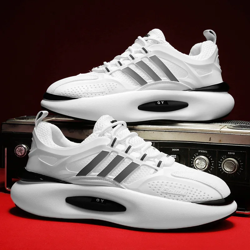 

Новинка 2022, сетчатые дышащие повседневные Универсальные мужские кроссовки, увеличивающие рост кроссовки на толстой подошве для бега