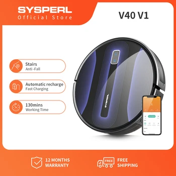 SYSPERL V40 Robot Vacuum Cleaner 2600Pa, Self-Charging Quiet Robotic Vacuums Compatible with Alexa, APP, WiFi, Remote Control