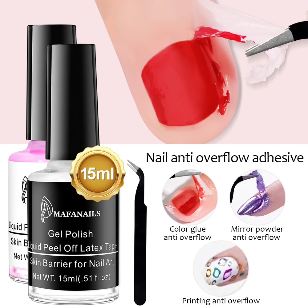 

15ml Peel Off Latex Nail Edge Protection Liquid Nail Polish Peel Off Tape Varnish Anti-overflow Glue FastDry Nail Skin Care Tool