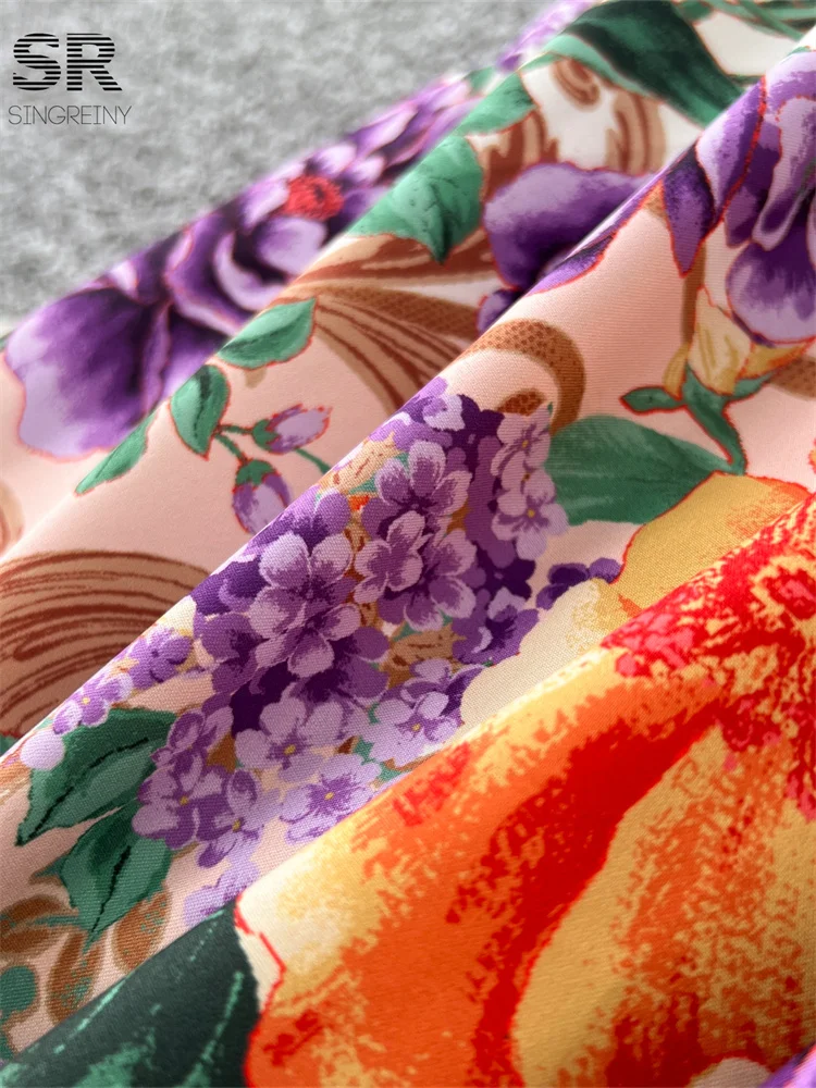 Осеннее женское платье SINGREINY с принтом