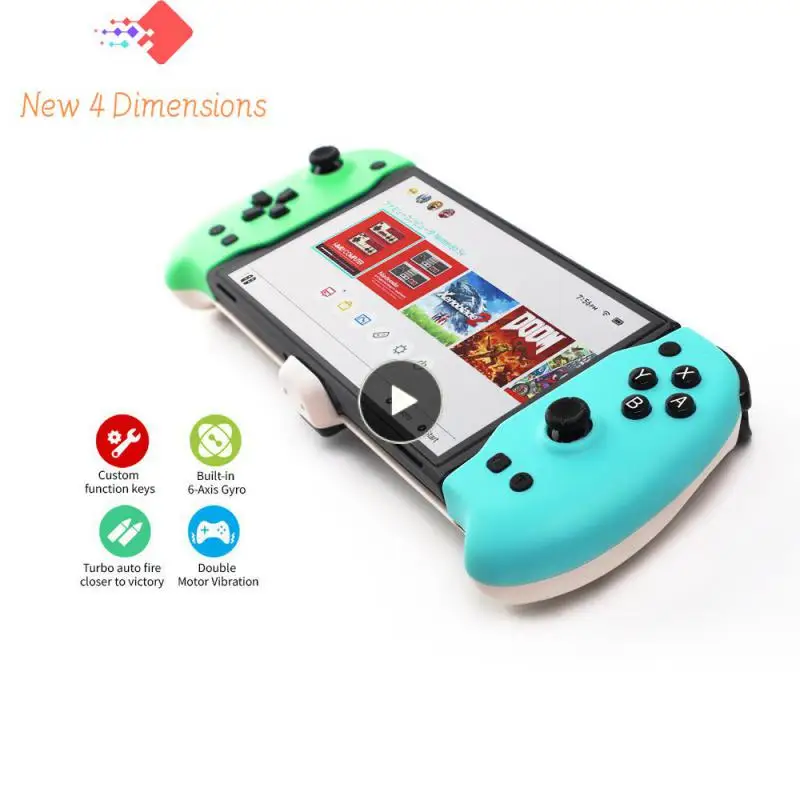 

Six Axis Plug-and-play Easy To Install Gamepad Somatosensory Vibration Function Dual Vibration Grip In-line For Switch Oled