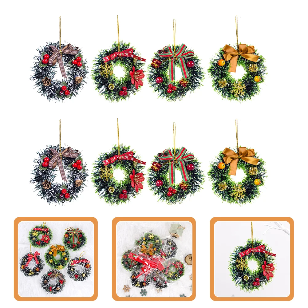 

Wreath Christmas Mini Wreaths Garland Miniature Treepinedollhouse Pendants Artificialdecor House String Ring Ornament Decoration