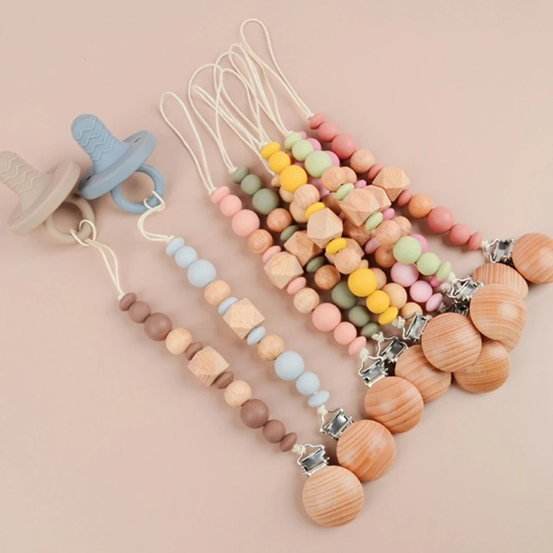 

Pacifier Clips for Baby Silicone Pacifiers Holder Teething Toy Shower Gift
