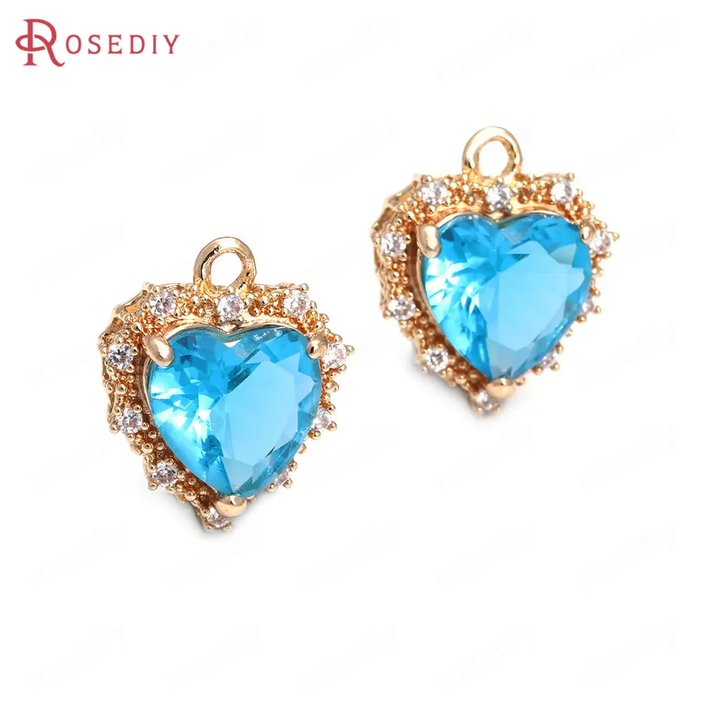 Латунные и стеклянные украшения цвет шампанского 14 х17 мм 6 шт.